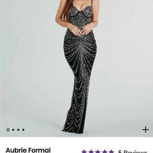 Black rhinestone long dress